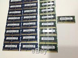 Lot of 25 Hynix/Samsung/Micron DDR3 4GB 2Rx8 PC3L-12800S Laptop Memory Ram