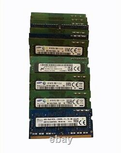 Lot of 29 4GB PC3, PC3L Laptop Memory Rams Premium Brands