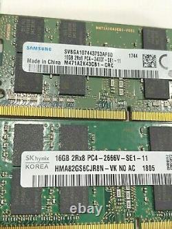 Lot of 5 16GB Hynix Samsung Mixed Brands 2Rx8 PC4-2400T DDR4 Laptop memory RAM