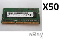Lot of 50 Micron 4GB MT8KTF51264HZ-1G6E1 PC3-12800 DDR3 1600 Laptop Memory RAM