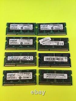Lot of 8 Mixed Brand 8GB PC3L/PC3 laptop Memory Ram Tested F1-X3-f4