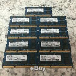 Lot of 9 Elpida 8GB DDR3 PC3-12800S Laptop Ram Memory Tested