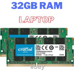 Memory Ram Crucial Ddr4 32gb 3200 Mhz Sodimm Laptop New 2x16gb