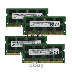 Micron 32GB KIT 4X 8GB PC3L-14900S DDR3-1866MHZ 1.35v SO-DIMM Laptop Memory Ram