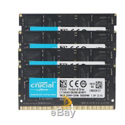 New Crucial 4 x 16GB 2RX8 DDR4-2666V PC4-21300 1.2V SO-DIMM Laptop Memory RAM #f