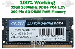 OLOy 32GB 2666MHz DDR4 SODIMM PC4 1.2V for Dell HP LAPTOP PC Mac SD RAM Memory
