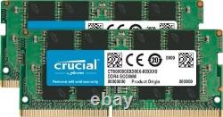 RAM 64GB Kit (2x32GB) DDR4 3200MHz CL22 (or 2933MHz or 2666MHz) Laptop